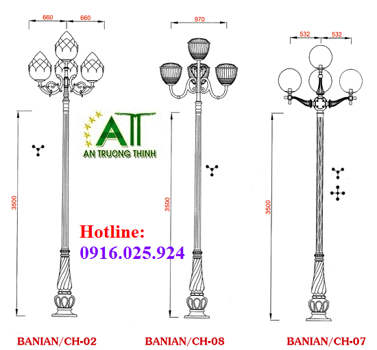 Cung Cấp Cột Đèn Trang Trí Sân Vườn Tại TP. Cần Thơ