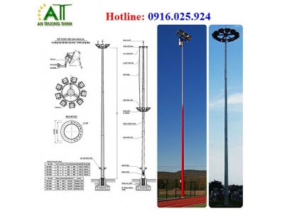 Bản Vẽ Cột Đa Giác Giàn Đèn Nâng Hạ 20m Đến 30m
