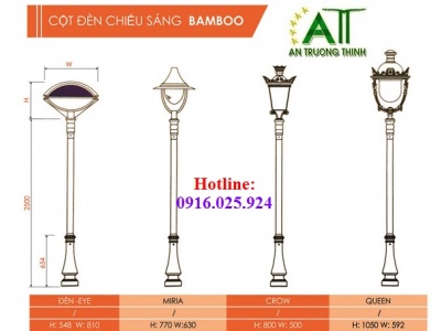 Cột Đèn Trang Trí Sân Vườn Bamboo
