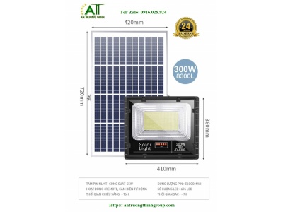 Đèn Pha Led Năng Lượng Mặt Trời Jindian 300W