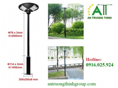 Trụ Đèn Led Năng Lượng Mặt Trời Chiếu Sáng Sân Vườn