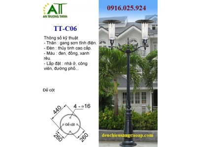 Cột Đèn Đế Gang Trang Trí Công Viên ATT