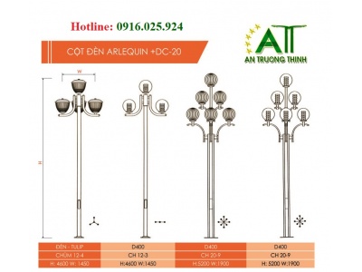 Cột Đèn Trang Trí Công Viên Đường Phố Arlequin