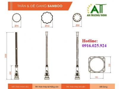 Trụ Đèn Đế Gang Bamboo