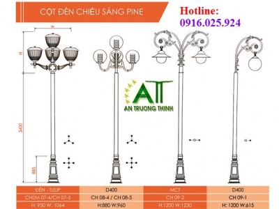 Cột Đèn Chiếu Sáng Sân Vườn Pine