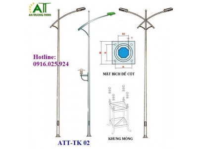 Cột Đèn Chiếu Sáng Mạ Kẽm ATT