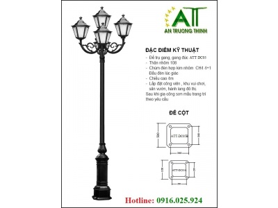 Trụ Đèn Đế Gang DC05B Chiếu Sáng Công Viên