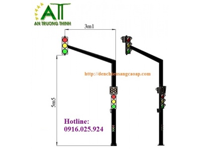 Trụ Đèn THGT Nhôm Elip Cao 5.5m