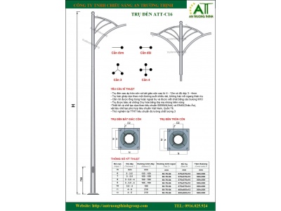 Trụ Đèn Chiếu Sáng Cao Áp An Trường Thịnh ATT-C16