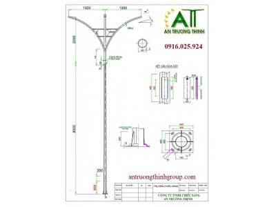 Bản Vẽ Cột Đèn Chiếu Sáng Công Cộng 4m 5m 8m ATT-C02 An Trường Thịnh