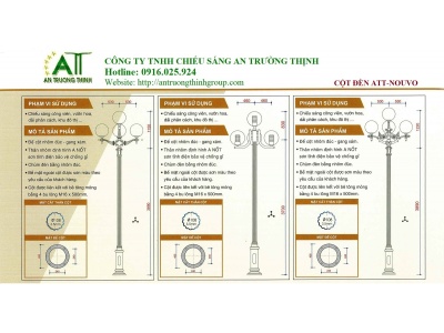 Trụ Đèn Chiếu Sáng Đô Thị Đế Nhôm ATT-Nouvo