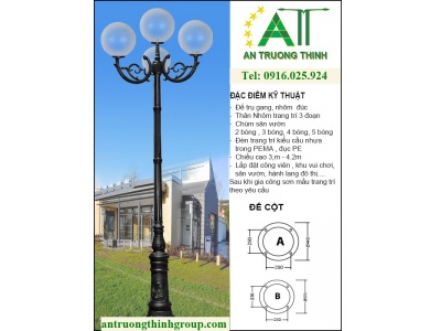 Trụ Đèn Chiếu Sáng Công Viên Đế Gang ATT Lighting