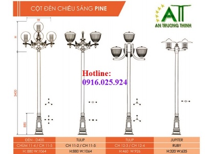 Trụ Đèn Chiếu Sáng Công Viên Đô Thị Pine