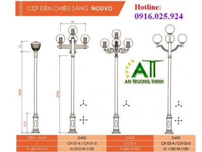 Bản Vẽ Cột Đèn Sân Vườn Nouvo