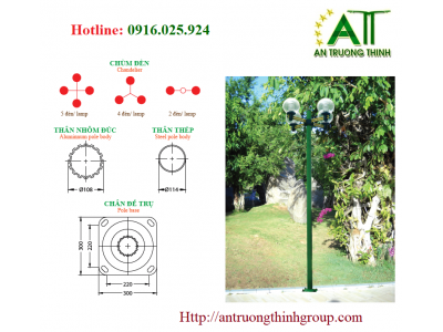 Trụ Đèn Trang Trí Công Viên Arlequin An Trường Thịnh