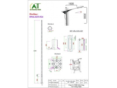 Bản Vẽ Trụ Đèn Chiếu Sáng Cao Áp Đường Phố ATT-T01