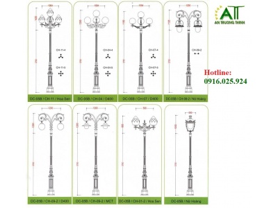 Trụ Đèn Sân Vườn Đế Gang Chiếu Sáng Đô Thị DC05B
