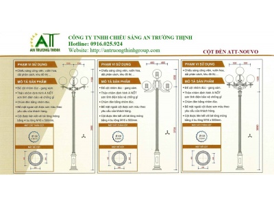 Cột Đèn Sân Vườn ATT-Nouvo Chiếu Sáng Đường Phố