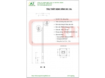Trụ Đèn Thép Định Hình ATT-DC10