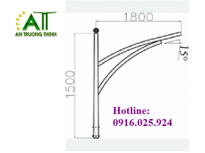 Cần Đèn Chiếu Sáng Cao Áp Mạ Kẽm ATT- CDK011