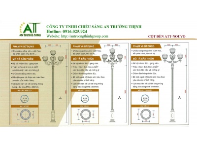 Trụ Đèn Chiếu Sáng Trang Trí Công Viên ATT-Nouvo