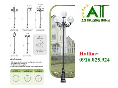 Cột Đèn Chiếu Sáng Đô Thị Đế Gang PINE