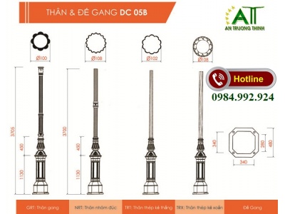 Cột Đèn Chiếu Sáng Trang Trí Công Viên DC-05B