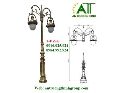 Trụ Đèn Chiếu Sáng Trang Trí Công Viên Đế Gang Sư Tử
