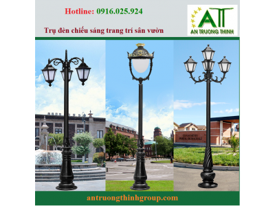 Trụ Đèn Trang Trí Sân Vườn Đế Gang DC06