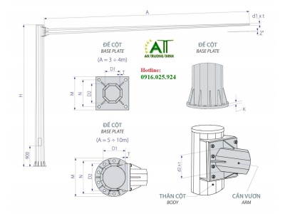 Cột Đèn Tín Hiệu Giao Thông THGT Cao 6.2m