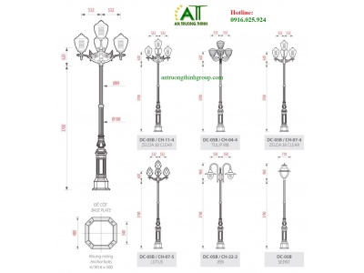 An Trường Thịnh - Cột Đế Gang DC05B Chiếu Sáng Đường Phố