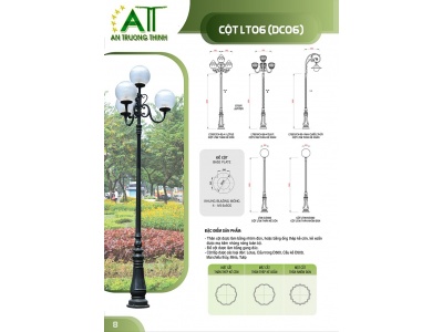 Trụ Đèn Sân Vườn Công Viên Đế Gang DC06