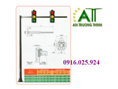Trụ Đèn Tín Hiệu Giao Thông THGT Sắt Mạ Kẽm